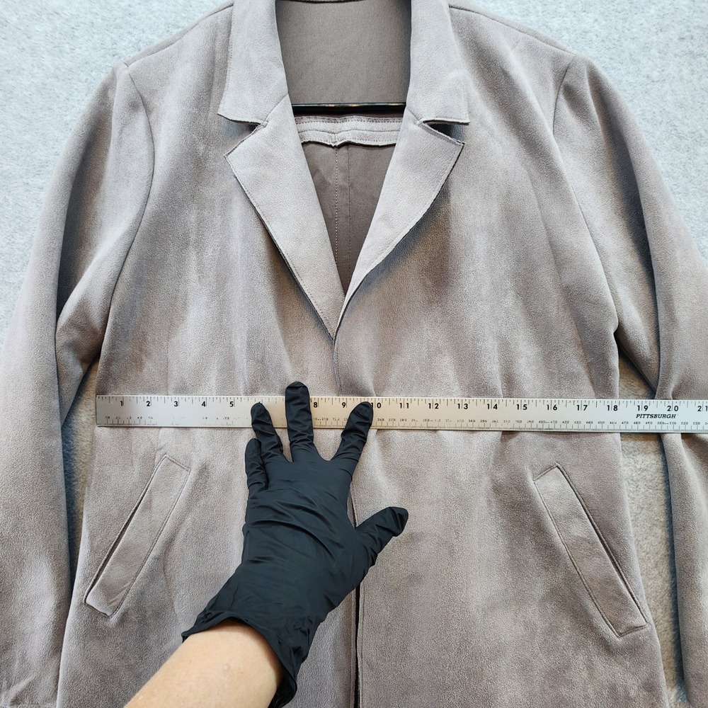 Potter's Pot Womens Open Front Coat Jacket, Drape Lightweight, Gray, Career - Picture 8 of 11